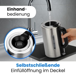 Fierbator electric ProfiCook PC WKS 1321, 1.7L, 2200W, inox - Img 4