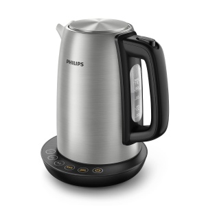 Fierbator Philips - Capacitate de 1,7 L cu control al temperaturii, functie de mentinere la cald si indicator de control, baza de pirueta, 2200 wati, 23 x 18,8 x 25,7 cm, otel inoxidabil, (HD9359/90) - Img 2