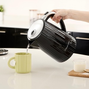 Fierbator Russell Hobbs [1,7L 2400W] Eden Black, accente din otel inoxidabil (filtru de var detasabil, deschidere capac prin simpla apasare a unui buton, indicator de nivel al apei, comutator luminos, fara BPA) Ceainic 27361-70 - Img 8