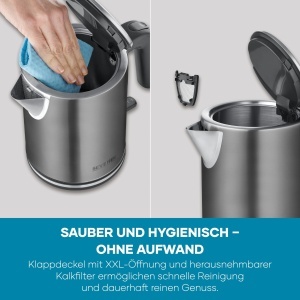 Fierbator Severin WK 9342 2400W 1L Filtru anticalcar Dark Inox - Img 6