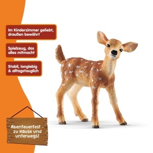 Figurina animale Schleich WILD Life Vitel alb cu pete 5 x 2 x 5 cm - Img 4