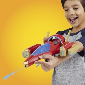 Figurina de actiune Iron Man cu jet de batalie - Hasbro, 10 cm, rosu - Img 3
