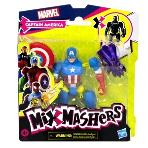 Figurina de actiune MixMashers Marvel Captain America, 12 cm, albastra - Img 2