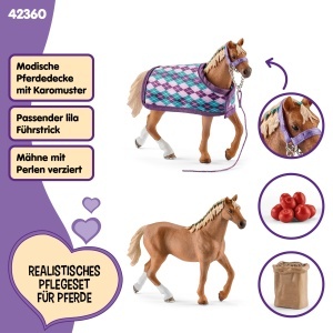 Figurina de joc Schleich Cal Englez cu patura colorata 42360 - Img 2