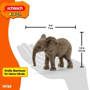 Figurina Elefant Baby Schleich WILD Life 4 x 7 x 6 cm, Detaliu Realist - Img 4