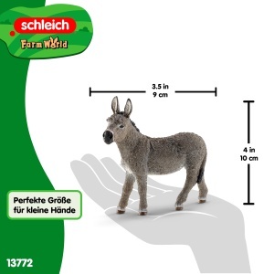 Figurina Esel Schleich Farm World 4 x 9 x 10 cm, detaliu realist - Img 4