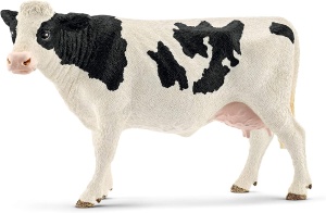 Figurina Ferma - Schleich Holsteinkuh 13797, 6 x 13 x 8 cm, Negru-Alb