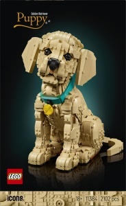 Figurina LEGO Golden Retriever - 3D, cu Halsband si Medaillon, pentru Adulti - Img 2