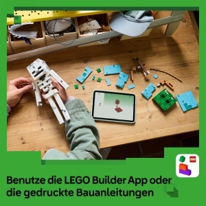 Figurina LEGO Minecraft Das Skelett 29 cm, 502 piese, cu diamanthelm - Img 6