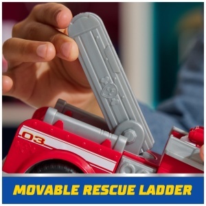 Figurina PAW Patrol Marshall cu Vehicul de Pompieri 7 cm Plastic Reciclat - Img 5