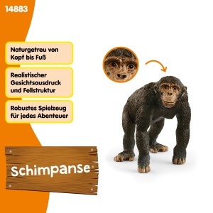 Figurina Schimpanze Schleich WILD Life 9 x 5 x 7 cm, Detaliu Realist, Ab 3 Ani - Img 3