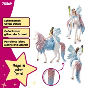 Figurina Schleich BAYALA Eyla cu Unicorn, 3 Piese, pentru Copii de la 5 Ani - Img 3