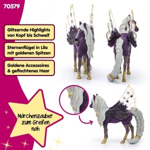 Figurina Schleich Pegasus Stute cu aripi lila, 13 x 4 x 13 cm - Img 4