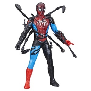 Figurina Spider-Man Venomizat Marvel, 27 cm, cu 6 accesorii, negru