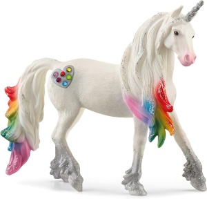 Figurina Unicorn Regenbow Schleich BAYALA 70725, 4 x 14 x 12 cm, Detalii Argintii