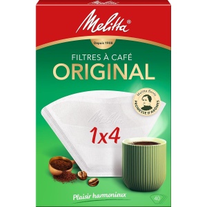 Filtru cafea Melitta Original 40 Filtres, alb, pentru cafea filtrata