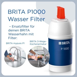 Filtru de apa BRITA P1000 pentru robinete cu filtru de calcar, 1200l - Img 2