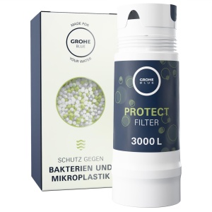 Filtru de apa GROHE Blue UltraSafe, capacitate 3000 l, filtreaza 99,999 bacterii si microplastice