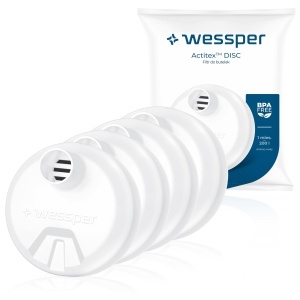 Filtru de apa Wessper Actitex DISC pentru sticle reutilizabile set 4 bucati carbune activ BPA-Free