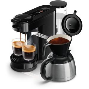 Filtru de cafea Philips Senseo Switch Pad Filter tehnologie de preparare 2 in 1 rezervor de apa de 1 litru 7 cani intr-o singura trecere lac de pian n - Img 1