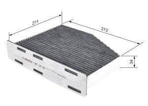 Filtru de carbon activ Bosch R2597 pentru habitaclu - pentru aer curat, eliminare mirosuri - Img 2