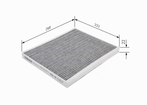 Filtru de interior Bosch cu Activ Carbon, Dimensiuni 222x268x22 mm - Img 2