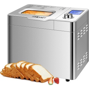 Filtru de paine COOCHEER cu o capacitate de pana la 900 g, programe inteligente si automate, 3 dimensiuni de paine, 550 W, 36 x 22 x 30 cm, argintiu