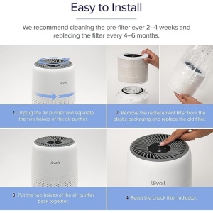 Filtru de schimb pentru purificator de aer LEVOIT Core Mini, 3 in 1, carbune activ de inalta eficienta, Core Mini-RF, 1 bucata, alb - Img 7