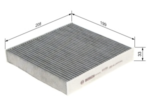 Filtru interior Bosch R5031 cu activ carbon, 208x199x33 mm, compatibil cu Dacia - Img 2