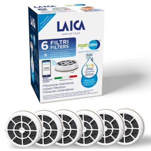 Filtru Rapid Laica Fast Disk pentru Sticla, Activ Carbon, 6 Bucati - Img 1