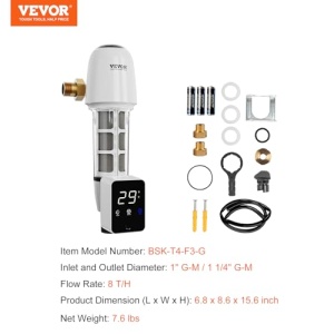 Filtru spin down VEVOR, filtru de sedimente pentru intreaga casa de 40 microni pentru apa de fantana, 1 inch GM + 1 1/4 inch GM, debit mare de 8 t/h, pentru sistemul de filtrare a apei pentru intreaga casa - Img 7