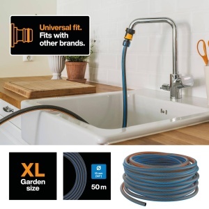 Fiskars Furtun XL 1027106 50m UV Rezistent NegruPortocaliuAlbastru - Img 2