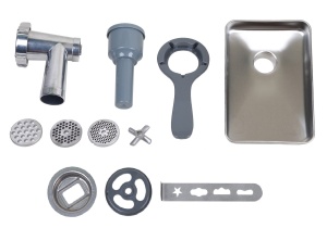 Fleshwolf pentru CASO KM 1200 Chef, 3 discuri, accesorii pentru carnati si fursecuri