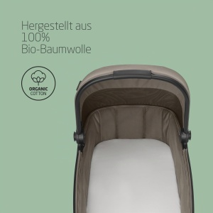 Foaie de pat pentru bebelusi Maxi-Cosi, 100 bumbac organic, 2-in-1, alba - Img 2
