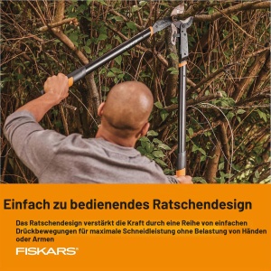 Foarfeca cu anvil Fiskars Ratchet Drive 81,3 cm, capacitate taiere 5,1 cm - Img 3