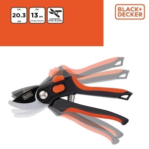 Foarfeca de gradina BLACKDECKER 203 cm lame din otel calit taiere pana la 13 mm negruportocaliu - Img 6