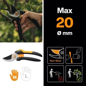Foarfeca de gradina Fiskars Solid Bypass M, 20.1 cm, inox, negruportocalie - Img 2