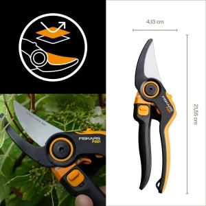 Foarfeca de gradina Fiskars X-series P981, 2-in-1, pentru crengi subtiri si groase, negruportocalie - Img 2
