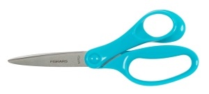 Foarfeca pentru copii Fiskars, 18 cm, din otel inoxidabil, culoare turcoaz