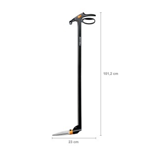 Foarfeca pentru margini gazon Fiskars GS46, 100 cm, sistem Servo, otel si plastic, negruportocaliu - Img 2