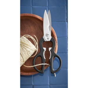 Foarfece de bucatarie WMF 21 cm, foarfece de uz casnic cu margine de ferastrau, foarfece de bucatarie, otel inoxidabil, maner din plastic, foarfece universale cu deschizator de sticle - Img 2
