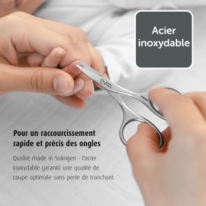 Foarfece de unghii pentru bebelusi reer Premium Care, pentru ingrijirea sigura a unghiilor pentru bebelusi, fara rugina, lungime de 85 mm - Img 2