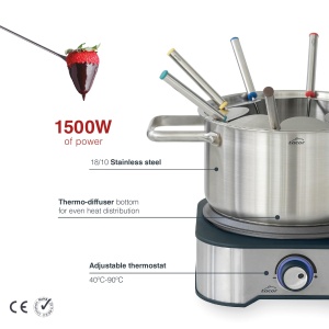 Fondue electric Lacor 69399 1500 W otel inoxidabil 12 L 8 furculite incluse - Img 3