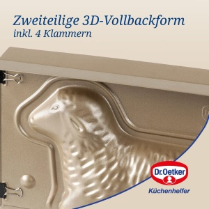 Forma de copt Dr. Oetker Lamm 900 ml, aurie, antiaderenta, 3D - Img 5