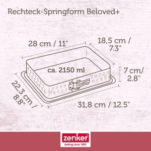 Forma de copt dreptunghiulara Zenker 28 x 18 cm, PFAS-free, cu model in forma de inima - Img 4