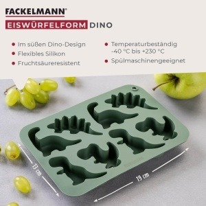 Forma de gheata Fackelmann Dino din silicon, reutilizabila, verde, 19x13x2 cm - Img 2