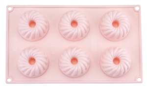 Forma de Gugelhupf Mini Dr. Oetker, 6 forme, Platinsilikon, Roz Corai - Img 4
