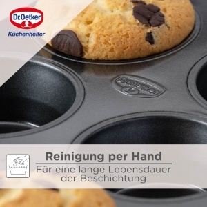 Forma pentru briose Dr Oetker Classic 6 forme otel negru antiaderenta rezistenta la caldura 230degC - Img 5