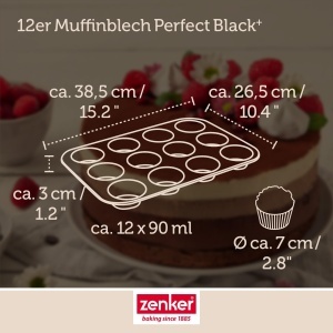 Forma pentru briose Zenker Perfect Black 12 cu antiaderenta dubla otel rezistent Made in Germany - Img 4