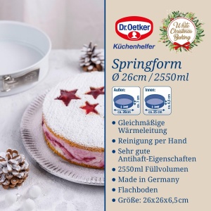 Forma rotunda Dr Oetker White Christmas Baking 26 cm antiaderenta design de iarna - Img 2